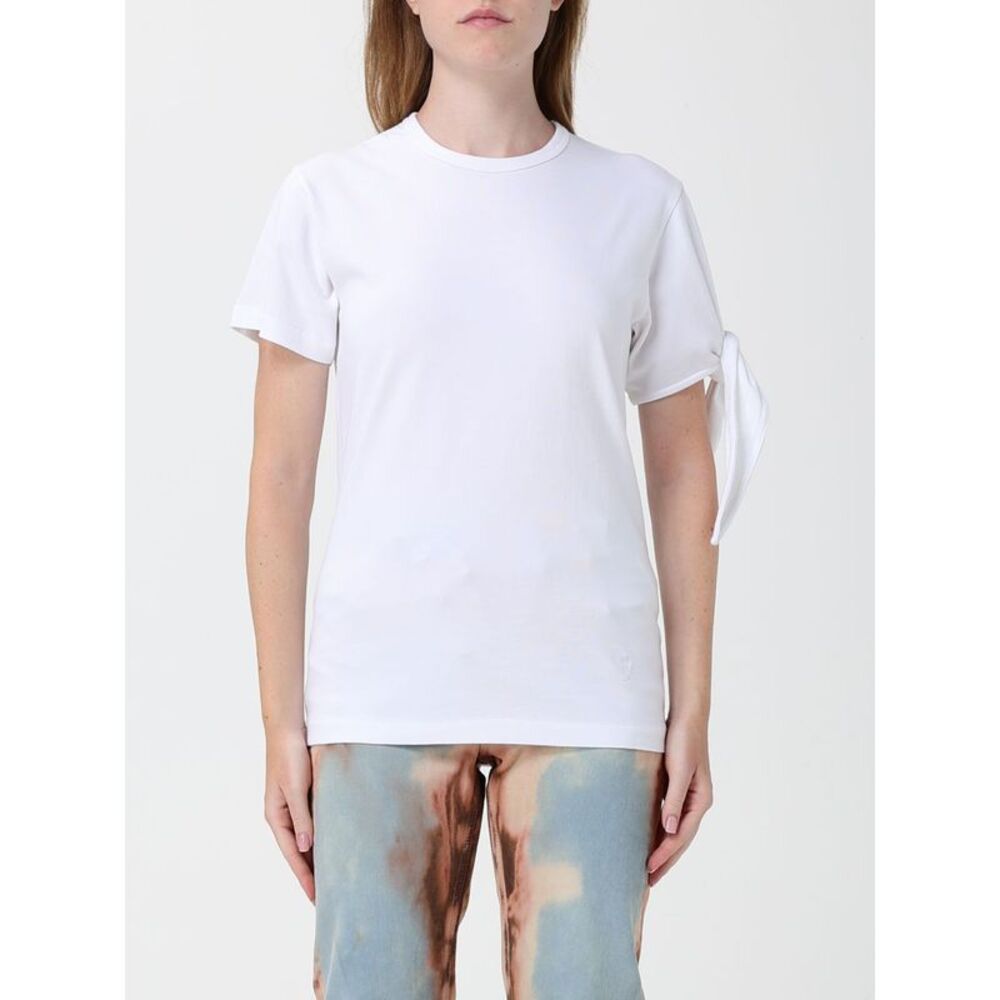 Jw Anderson Women Slim Fit Cotton T-Shirt Jw Anderson With Bow Applique